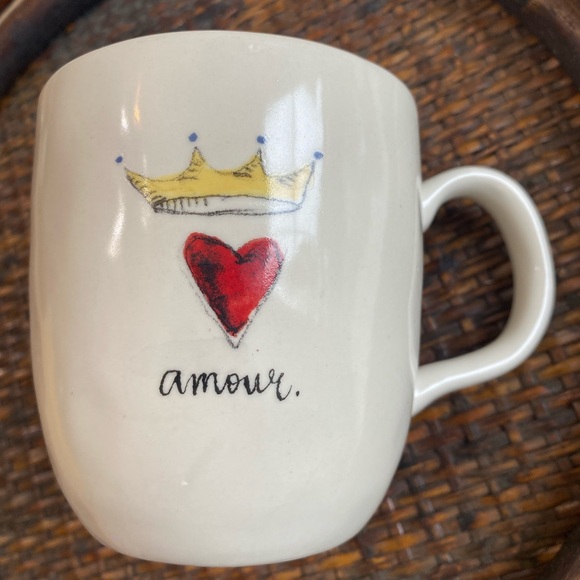 Rae Dunn Coffee Tea Mug Cup King or Queen of Hearts Amour Love Made by Magenta - Picture 4 of 4